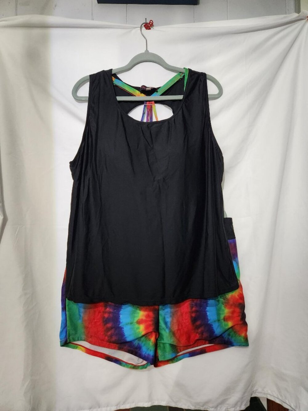 Hanna Nikole 3 Piece Tankini Swimsuit 20W or 22W Rainbow Tie Dye Swim Set
